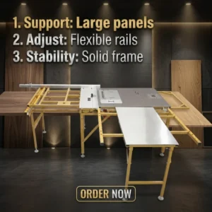 WJ680 Portable Horizontal Panel Saw Rocker Sliding Table Saw Dust Free Folding Wood Cutting Machines for Wood Plate Saw