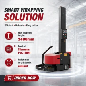 Warehouse Automatic Intelligent Portable Robot Stretch Wrapping Machine Robotic Pallet Wrapper For Textile Chemical Industry