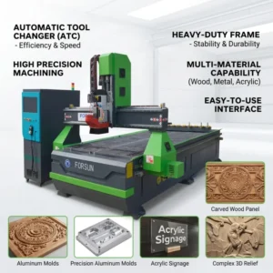 Whole House Customization LUDO Machining Center Straight Row Tool Changer CNC Router ATC Furniture Cutter Machinery