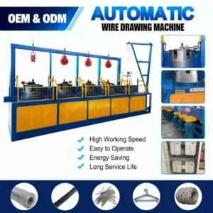 Wire Drawing Machine Automatic High Speed 6.5MM Carbon Steel Wire Diameter Reducing Machine to 2.0MM for Nail Production
